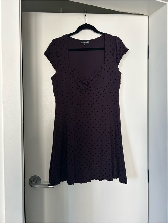Sourpuss Dresses & Skirts - Sourpuss Plum Polka Dot Dollface Dress - Sz L